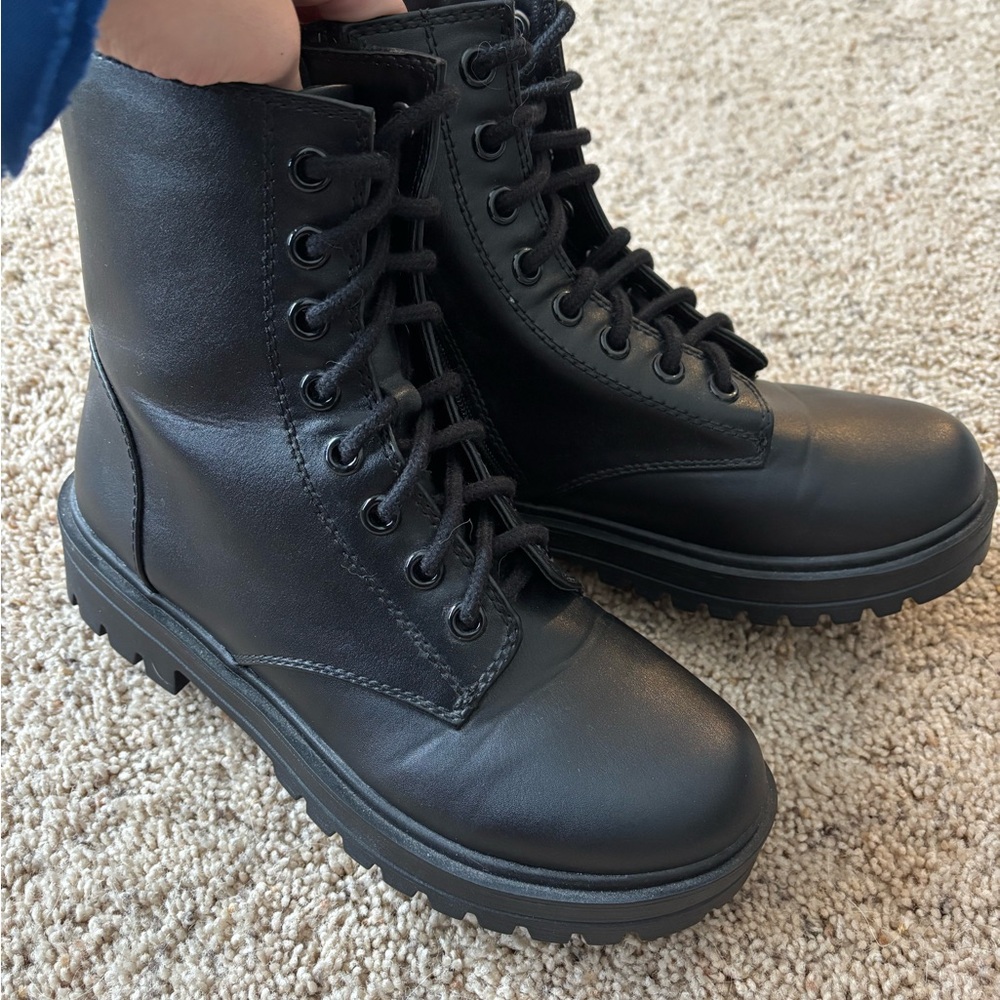 Soda Black Combat Boots